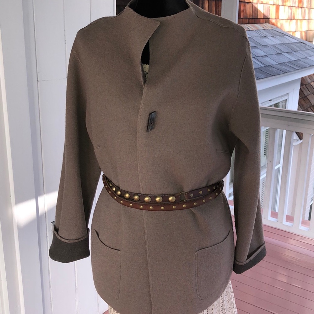 Reversible wool outerwear piece